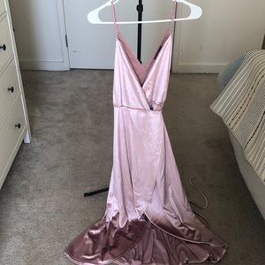 Lulus velvet blush wrap around dress